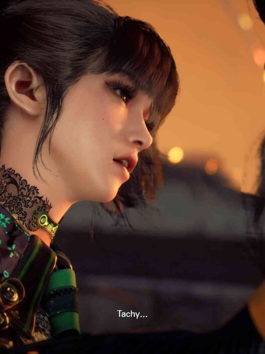 Replaces Eve's face with Tachy's—perfectly blended with no neck seams. Animates correctly.