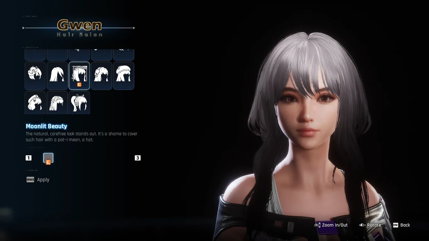 Removes hats from Boss Scarlet and Moonlit Beauty hairstyles for a cleaner, unobstructed look in Stellar Blade.