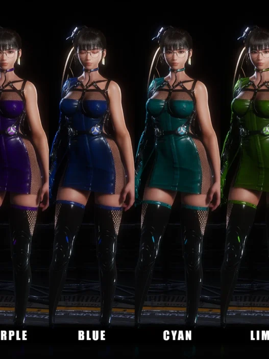 Adds 11 new color variations of the Cybernetic Dress in Stellar Blade, with mix-and-match options and accessory edits.