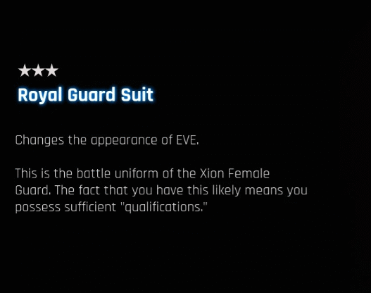 Recolors the Royal Guard Suit in Stellar Blade with purple or teal options.