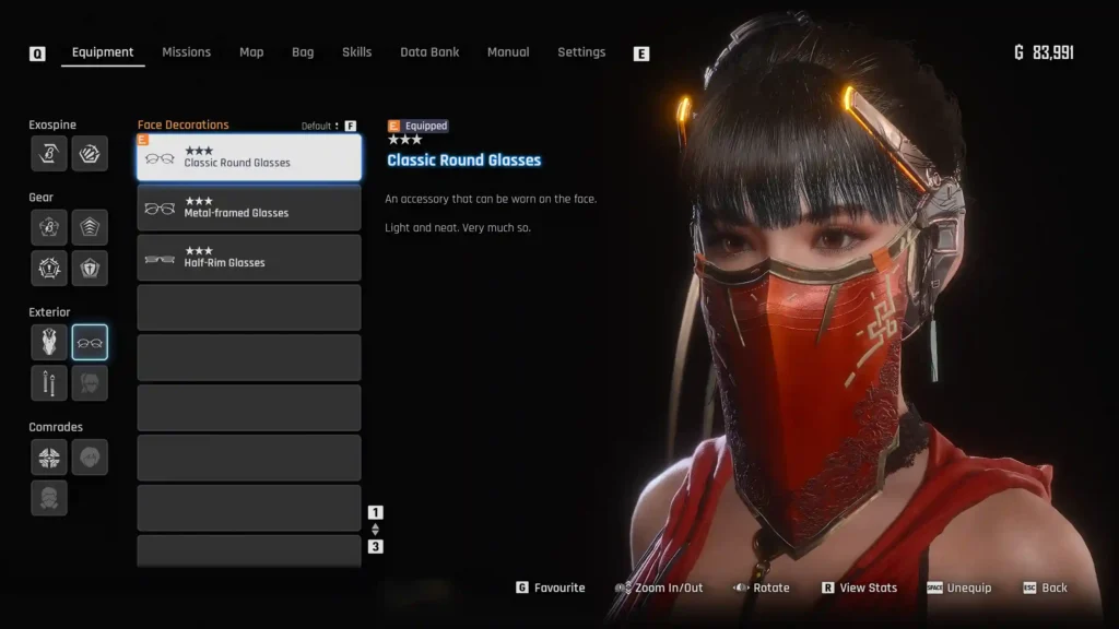 Rael Mask For Eve Equip Rael's mask on Eve as a face accessory in Stellar Blade! Replaces Classic Round Glasses. Cosmetic mod with light ear clipping.