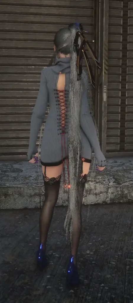Daily Knit Dress removed back, changed heels and long nails Download latest version of Stellar Blade mods like Daily Knit Dress edit. Learn how to install custom outfit mods with backless designs, heels, and nail changes.