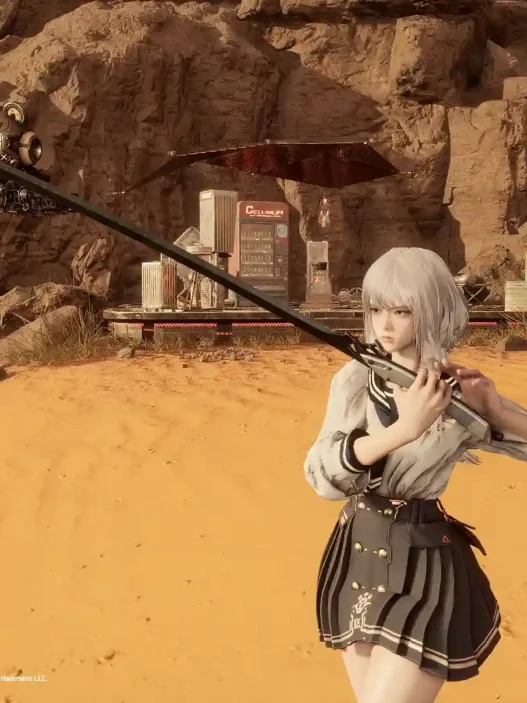 Scarlet's katana for EVE Swap EVE’s default sword with Scarlet’s stylish katana in Stellar Blade with a quick weapon mod with light bugs.