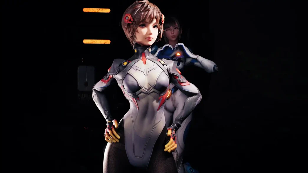 Peni Parker suit mod for Lily in Stellar Blade. Replaces her default outfit with a Spider-Verse inspired rivals model.