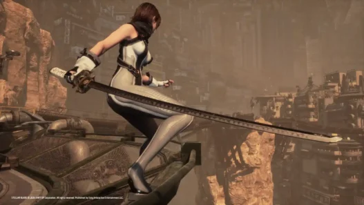 Replace EVE’s sword in Stellar Blade with Yamato from DMC5. Stylish Vergil-inspired weapon mod—best used without the ponytail hairstyle to avoid clipping.