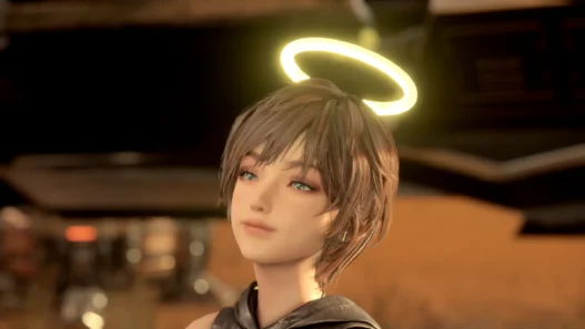 Add a glowing halo accessory to Lily in Stellar Blade. Includes 8 color variants compatible with default and NieR DLC outfits for easy installation.