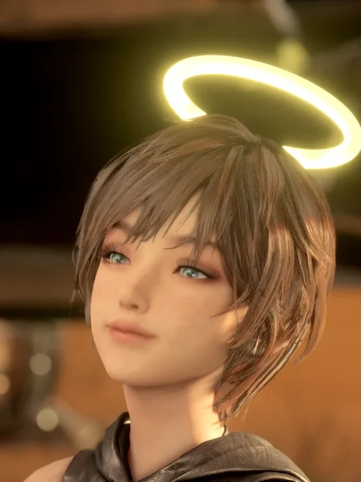 Lily Halo Add a glowing halo accessory to Lily in Stellar Blade. Includes 8 color variants compatible with default and NieR DLC outfits for easy installation.