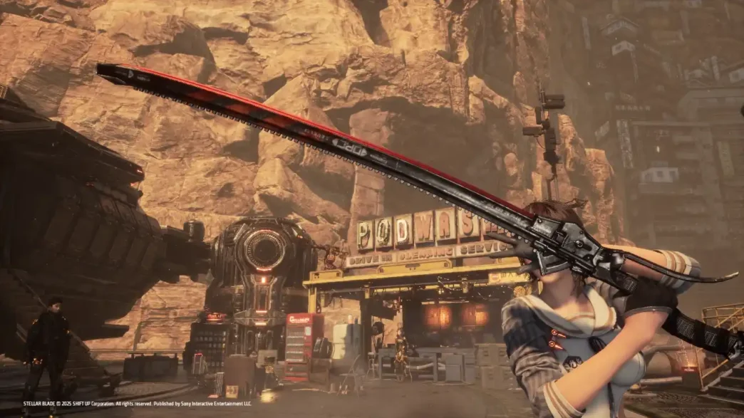 Replace Eve’s sword with the clean, emissive-free Mann Longsword in Stellar Blade. Use without ponytail or with the Hairpin for Weapon Mods patch.