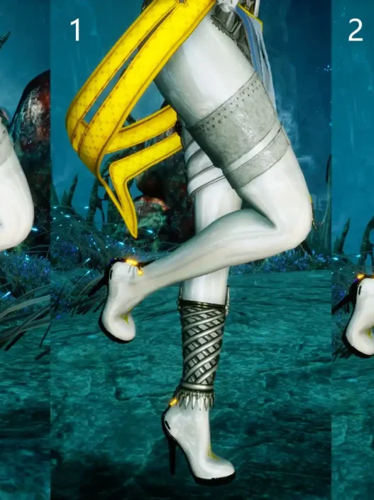 Add a sleek sci-fi look with the Fusion-Heel mod for Eve in Stellar Blade mods. Stylish high-heel footwear upgrade compatible with most outfits.