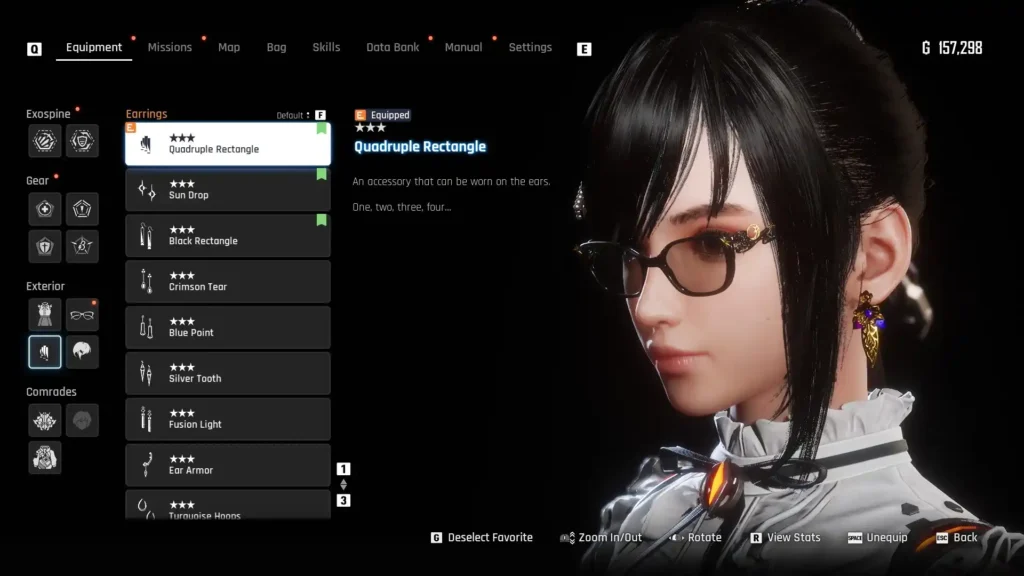 Bayonetta 3 Glasses and Earrings Replaces accessories in Stellar Blade with Bayonetta 3’s glasses and earrings for a witchy, stylish upgrade to Eve's look.