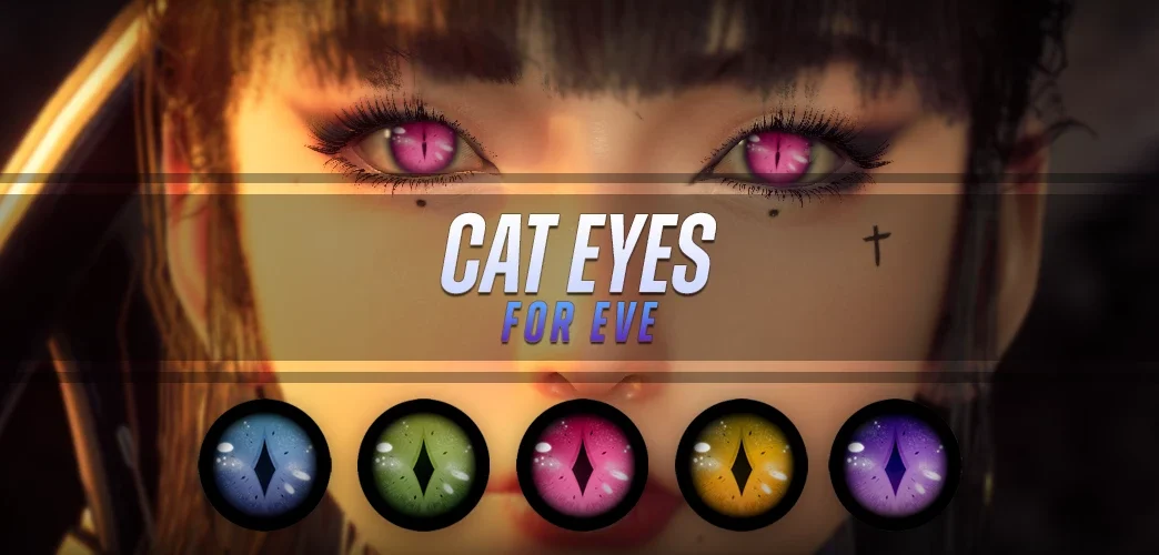 Cat Eyes for Eve Cat Eyes mod adds multiple feline-style eye textures for Eve in Stellar Blade. Choose from several colors and install via the ~mods folder.