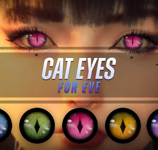 Cat Eyes mod adds multiple feline-style eye textures for Eve in Stellar Blade. Choose from several colors and install via the ~mods folder.