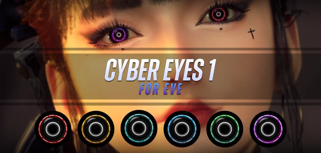 Cyber Eyes mod for Stellar Blade adds futuristic eye textures for Eve with multiple glowing styles.