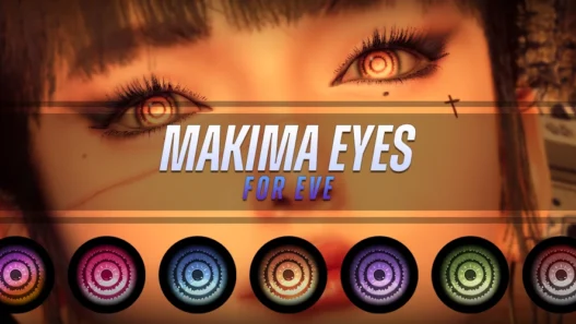Add Makima’s iconic hypnotic eyes from Chainsaw Man to Eve in Stellar Blade. High-res anime-style eye textures.