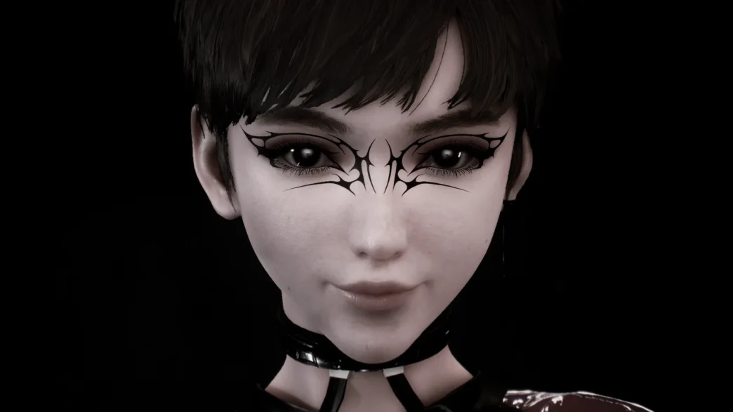 Butterfly-inspired eye makeup mod for Eve in Stellar Blade. Adds a sleek cybersigilism touch.