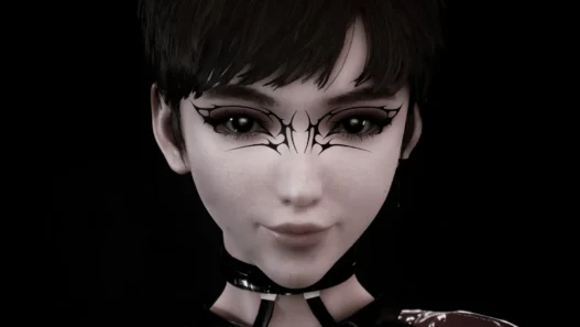 Butterfly-inspired eye makeup mod for Eve in Stellar Blade. Adds a sleek cybersigilism touch.