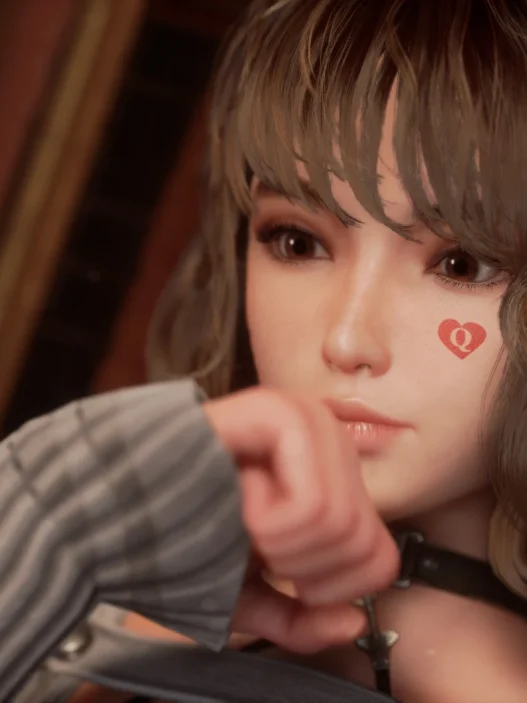 Add a stylish Queen of Hearts playing card symbol tattoo to Eve’s cheek in Stellar Blade mods.
