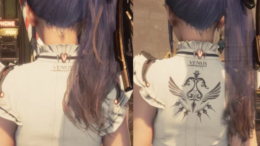 How to install No Back Print mod for Eve's FourSecondsEverydayWear outfit in Stellar Blade. Minimalist office suit look.