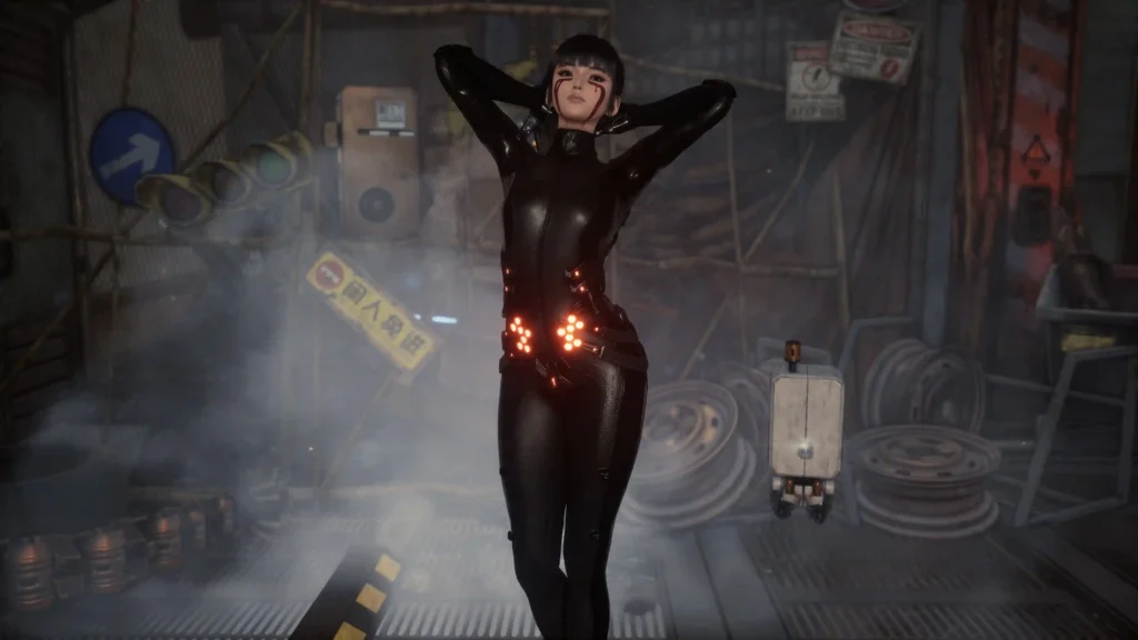 Gunnm: Gally Bloodmark, Black Planet Suit (Ver. 2 Prototype) Inspired by Gally from Gunnm, this mod adds a blood mark face and black recolors of the Planet Diving Suit (2nd) and Prototype in Stellar Blade.