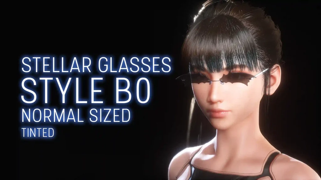 Stellar Glasses Stellar Glasses mod adds stylish new eyewear for EVE in Stellar Blade. Choose from several frame designs using the built-in Mod Option Selector tool.