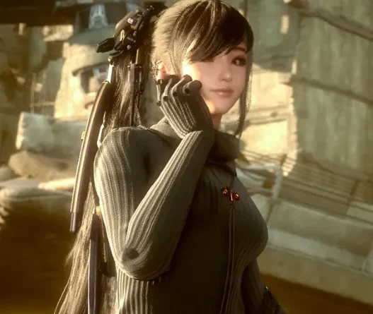 Red and black retexture mod for the Daily Knitted Dress nanosuit in Stellar Blade skins mods packs.