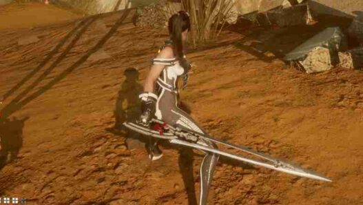 Download the White-Red Blood Edge mod for Stellar Blade. Recolors EVE's sword with clean white and red tones.