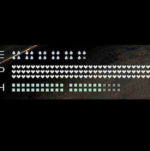 Fantasy-style UI for Stellar Blade mods to replace health and BE bars with heart and mana icons.