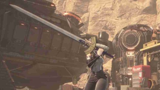 Replace Eve’s sword with Excalibur in Stellar Blade. Resized, metallic, and cutscene-friendly weapon mod for a legendary upgrade.