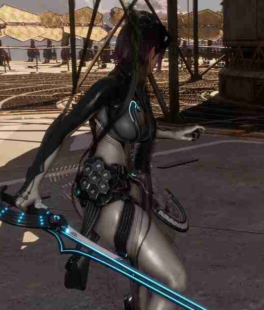 Replace Eve’s weapon with Raven’s sword in Stellar Blade while keeping her hairpin and pulley intact, compatible with all hairstyles.
