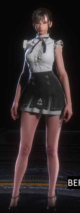 FourSeconds Everyday without underskirt and bow Mod for Stellar Blade that removes the underskirt, bow, and trinkets from the FourSeconds Everyday outfit for a cleaner, sleeker look.
