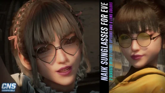 The Naik Sunglasses for Eve mod adds two sleek sunglasses variations designed specifically for the protagonist, Eve.