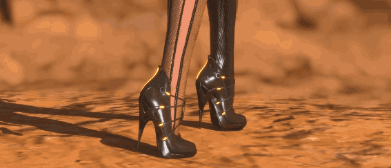 This mod replaces the high heels on the Planet Diving Suit (3rd) series with a cleaner look. Includes four outfit variations with an optional tailless version for those who prefer it.